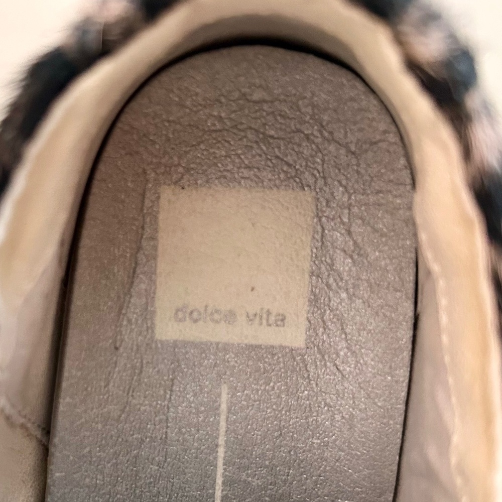 Dolce Vita Black Zoel High Top Lace Up Sneakers Spotted Calf Hair Size 7.5 - Picture 9 of 11